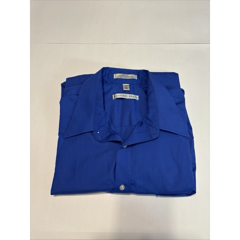 Geoffrey Beene dress shirt 17 1/2 34/35 XL Blue Long Sleeve Button Down Collared